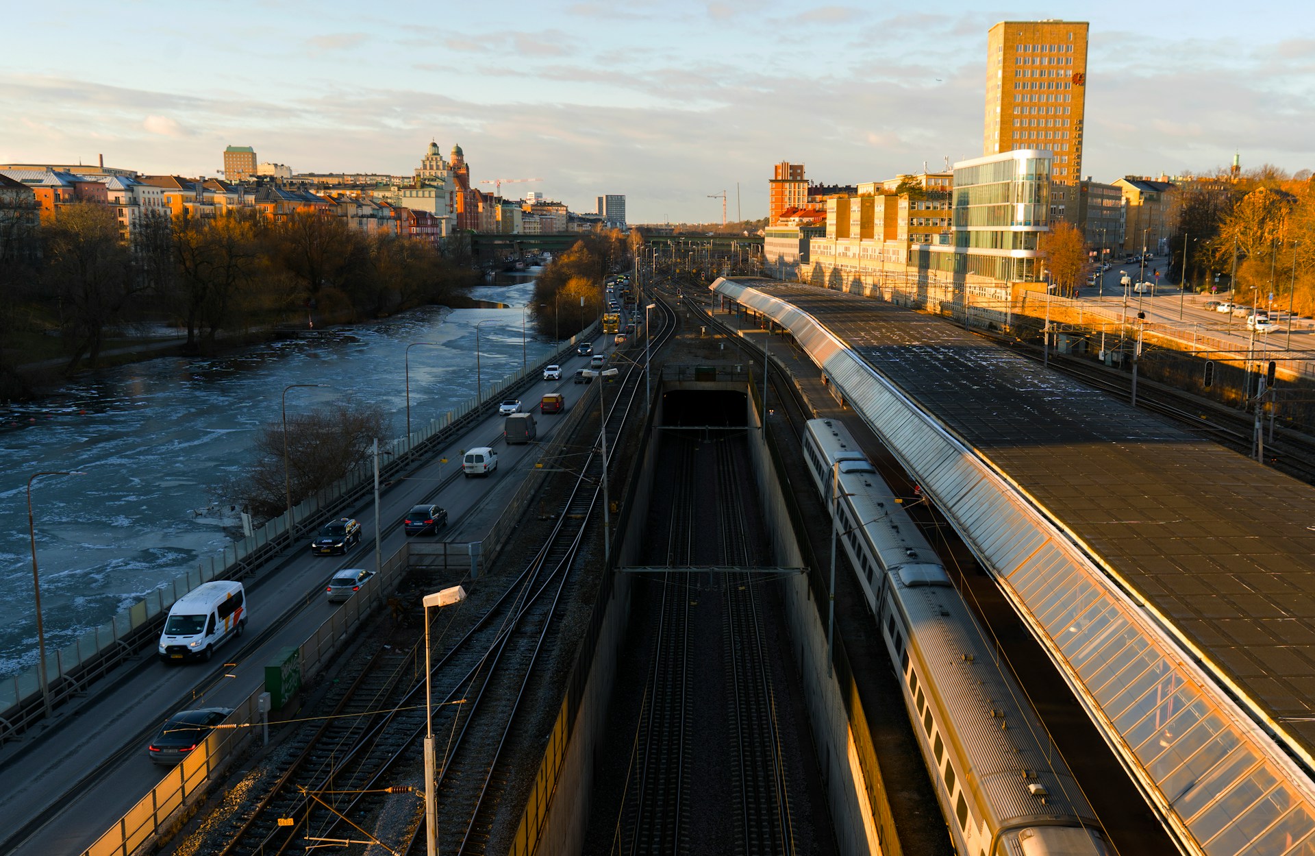 Utsikt över norra bangården vid Stockholms centralstation