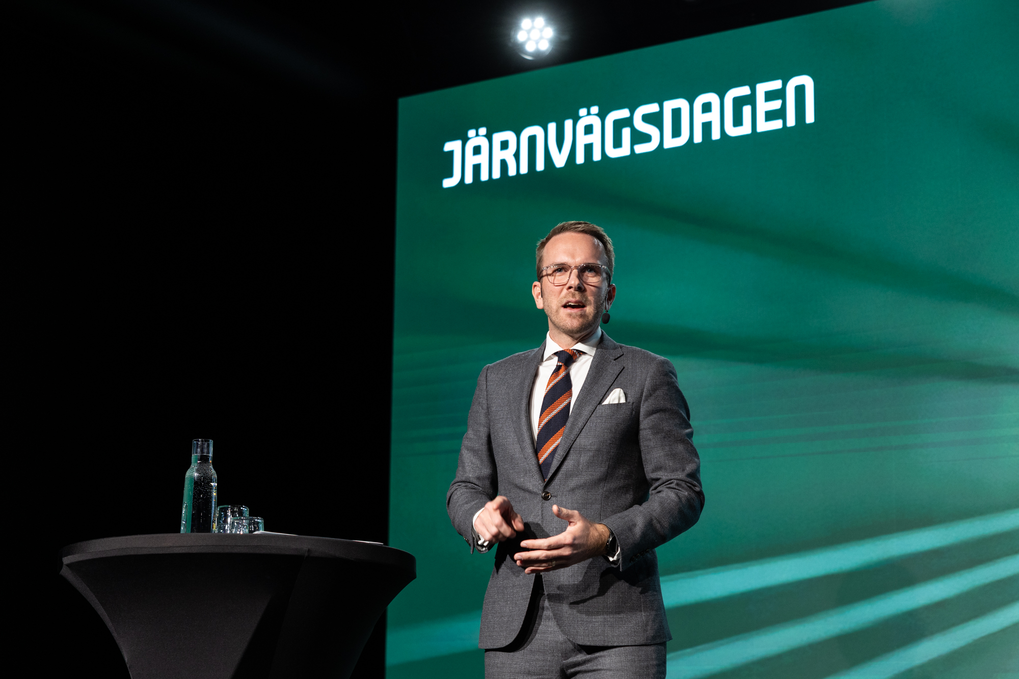 Andreas Carlson, bostads- och infrastrukturminister, på Järnvägsdagen